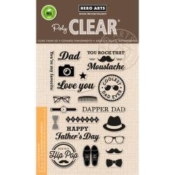 HA-CL948 Hero Arts Clear Stamps Dapper Dad 4"X6"