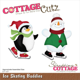 CC921 CottageCutz Dies Ice Skating Buddies 2.7"X3"