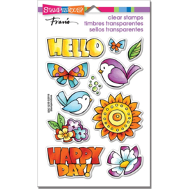 247799 Stampendous Perfectly Clear Stamps Happy Birds 7.25"X 4.625"