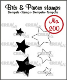 130505/0200 Crealies Clearstamp Bits&Pieces Sterretjes (dicht en omlijning)