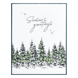 BP073 Spellbinders BetterPress Letterpress Press Plates & Die Set Seasons Greetings Evergreens