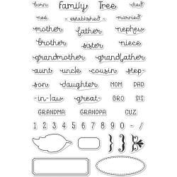 252058 Hero Arts Clear Stamps Family Tree Words 4"X6"