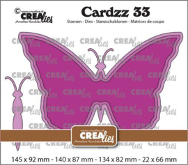 CLCZ33 Crealies Cardzz no 33 Monarchvlinder