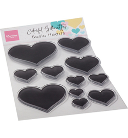 CS1093 Marianne Design Colorful Silhouette Basic Hearts