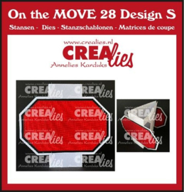 CLMOVE28 Crealies on the MOVE Design S Drieh. kaart halve achthoeken