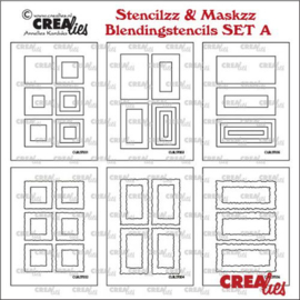 CLSTMBLSETA  Crealies Stencilzz/Maskzz 6x Rechthoek glad en ruwe randen