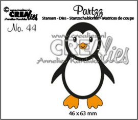 115634/4844 Crealies Partzz Pinguïn CLPartzz44 46x63mm