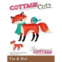 416378 CottageCutz Die Fox & Bird, 2.6"X1.8"