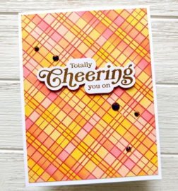 PF161722 Pinkfresh Studio Cling Rubber Background Stamp  Dainty Plaid A2