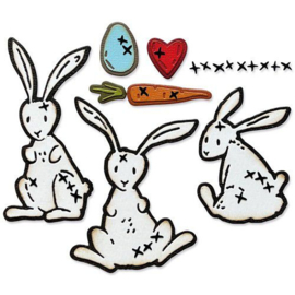 666293  Sizzix Thinlits Die Set Bunny StitchTim Holtz 15PK