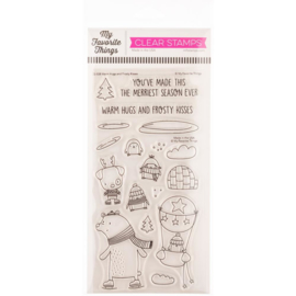 CS508 My Favorite Things Clear Stamps Warm Hugs and Frosty Kisses 4"X8"