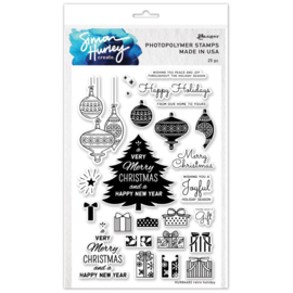 HUR84402 Simon Hurley create. Clear Stamps Retro Holiday 6"X9"
