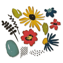 665853 Sizzix Thinlits Die Set 11PK Modern Floristry by Tim Holtz