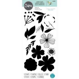 665908 Sizzix Layered Clear Stamps By Lisa Jones Blossoms