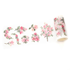 PF195523 Pinkfresh Studio Foiled Washi Tape Artistic Magnolias 4"X11yd