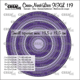 CLNestXXL119 Crealies Crea-nest-dies XXL Cirkels met vierkante gaatjes