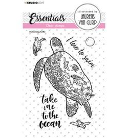 BL-ES-STAMP255 Swimming turtle Essentials nr.255