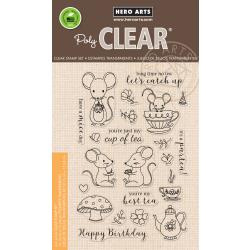 HA-CM235 Hero Arts Clear Stamps Mouse Tea Party 4"X6"
