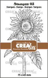 130505/1453 Crealies Clearstamp Stampzz Zonnebloem CLSTAMPZZ03