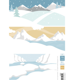 AK0087 Marianne Design Knipvel A4, Eline's backgrounds Snow & Ice