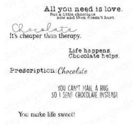 EB939 Stamping Bella Cling Stamps Chocolate Sentiment Set