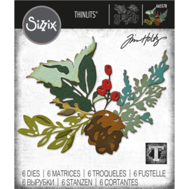 665578 Sizzix Thinlits Dies Holiday Brushstroke #2 By Tim Holtz 6/Pkg