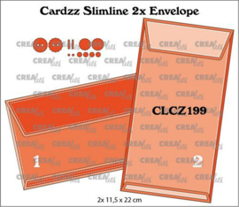 CLCZ199 Crealies Cardzz dies Slimline 2x Envelop  finished