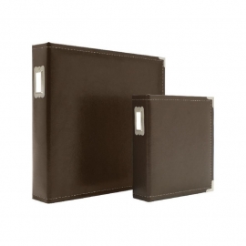 038485 Sn@p! Leather Binder 6"X8" Brown