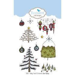 CS054 Elizabeth Crafts Clear Stamps Holiday Trees & Ornaments