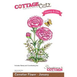 303455 CottageCutz Stamp & Die Set Carnation - January