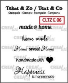 130505/0306 Crealies Clearstamp Tekst & Zo text home