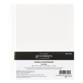 BPC002 Spellbinders BetterPress Letterpress A2 Cotton Card Panels Porcelain 25/Sheets