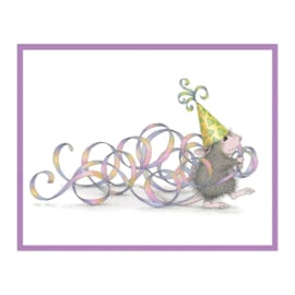 RSC010 House Mouse Cling Rubber Stamp Party Streamers