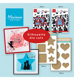 LR0744 Marianne Design Silhouette Cats in love