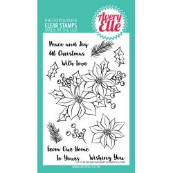 106329 Avery Elle Clear Stamp Set Holiday Bouquet 4"X6"