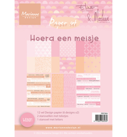 PB7064 MArianne Design  Paper Set  Hoera een meisje