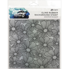 HUR67 76865 Simon Hurley create. Cling Stamps Sketched Bouquet 6"X6"