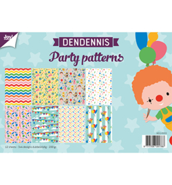6011/0555 Dendennis Party-patterns Papier Set A4