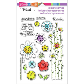 654042 Stampendous Perfectly Clear Stamps Button Blossoms
