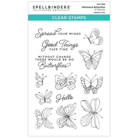 STP069 Spellbinders Clear Acrylic Stamps Whimsical Butterfly