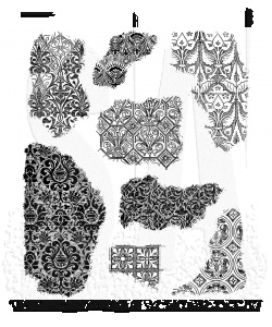 CMS 368 Tim Holtz Cling Stamps Fragments 7"X8.5"