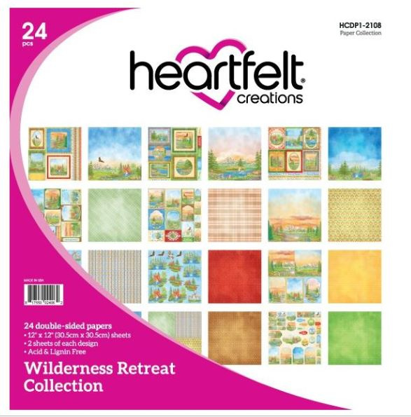 613415 Heartfelt Creations Double-Sided Paper Pad Wilderness Retreat 12"X12" 24/Pkg