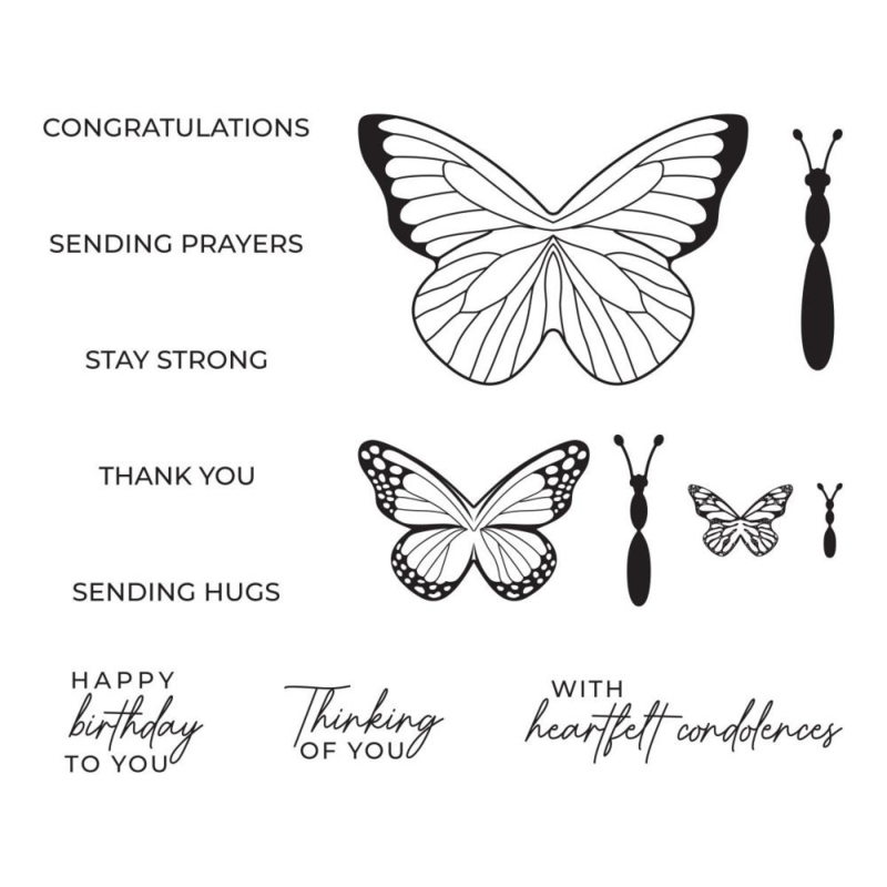 Spellbinders Clear Acrylic Stamps Whimsical Butterfly