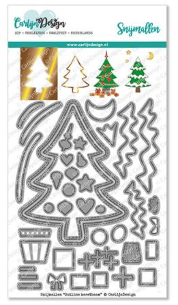 CDSN-0113 CarlijnDesign Snijmallen Outline Kerstboom