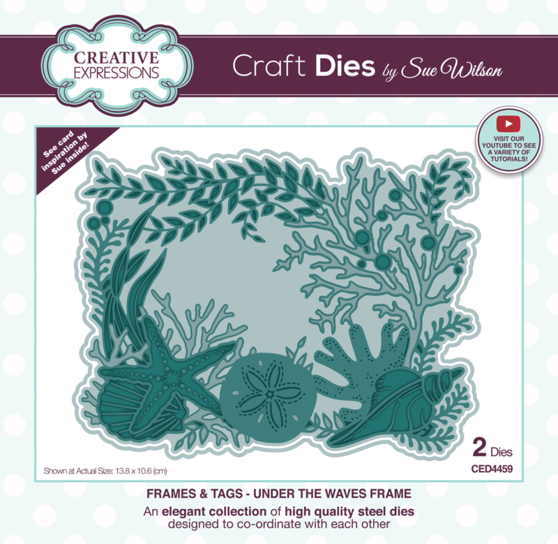 CED4459 Creative Expressions Sue Wilson Craft Die Frames & Tags Under The Waves Frame