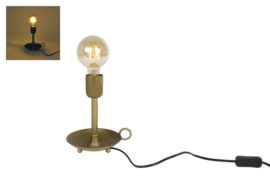 Tafellamp "Blaker" antiek goud metaal 14x14x20cm