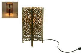 Tafellamp "Lenn" bruin/goud metaal 18x18x33cm