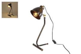 Tafellamp "bureaulamp oud bruin" oud bruin metaal 20x18x50cm