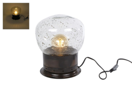 Tafellamp "Noah" bruin glas/metaal 21x21x27cm