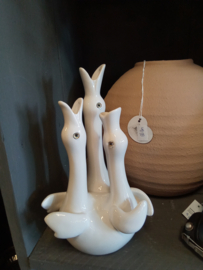 Vaas  3 zwaan offwhite